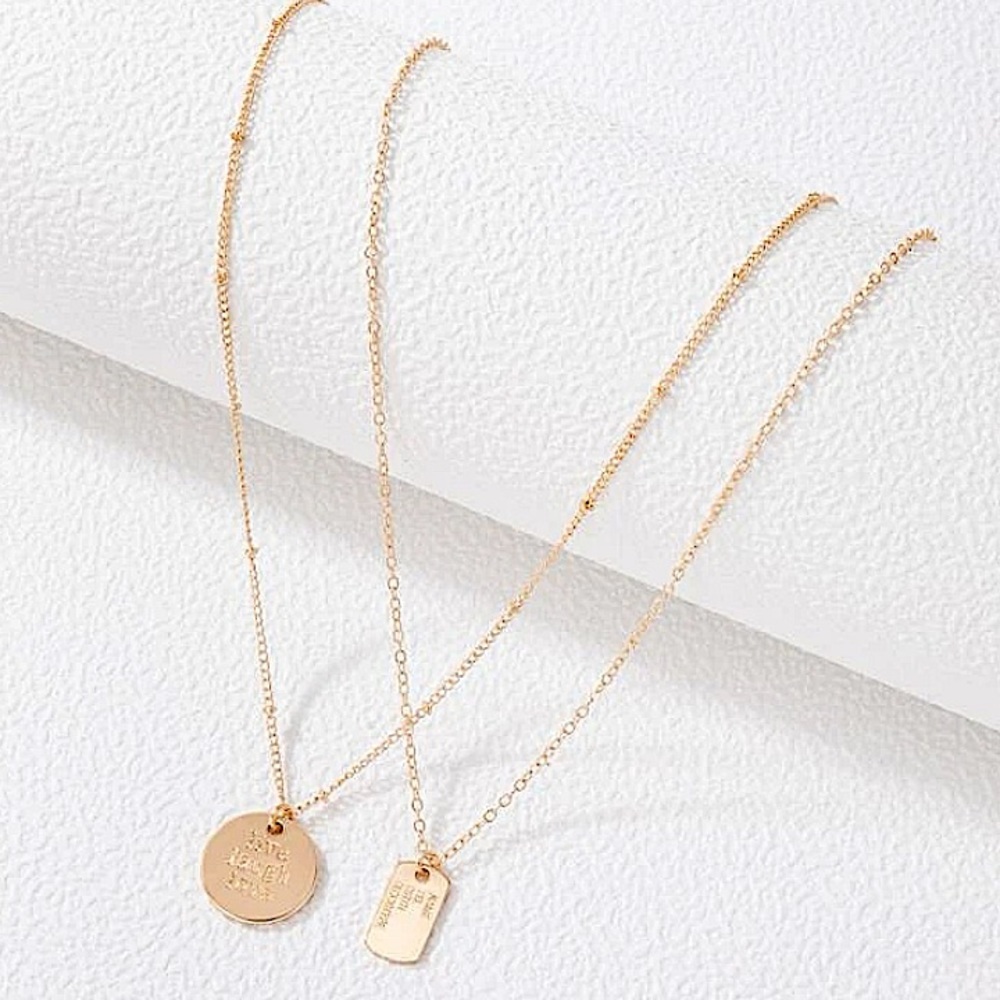 Live Love Laugh Gold Chain Link Necklace - Picture 2 of 3